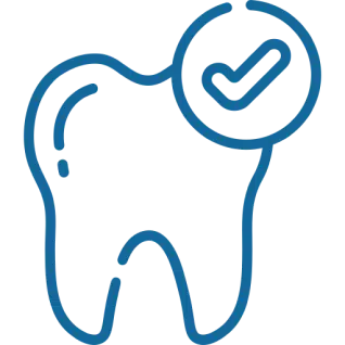 Tooth with checkmark icon indicating dental approval or healthy teeth care at Danville Family Dental